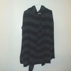 Striped Long Hooded Cardigan